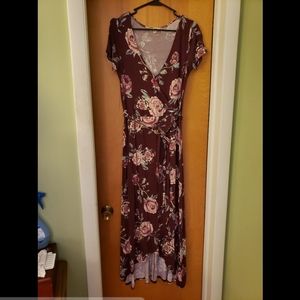 High Slit Floral Dress